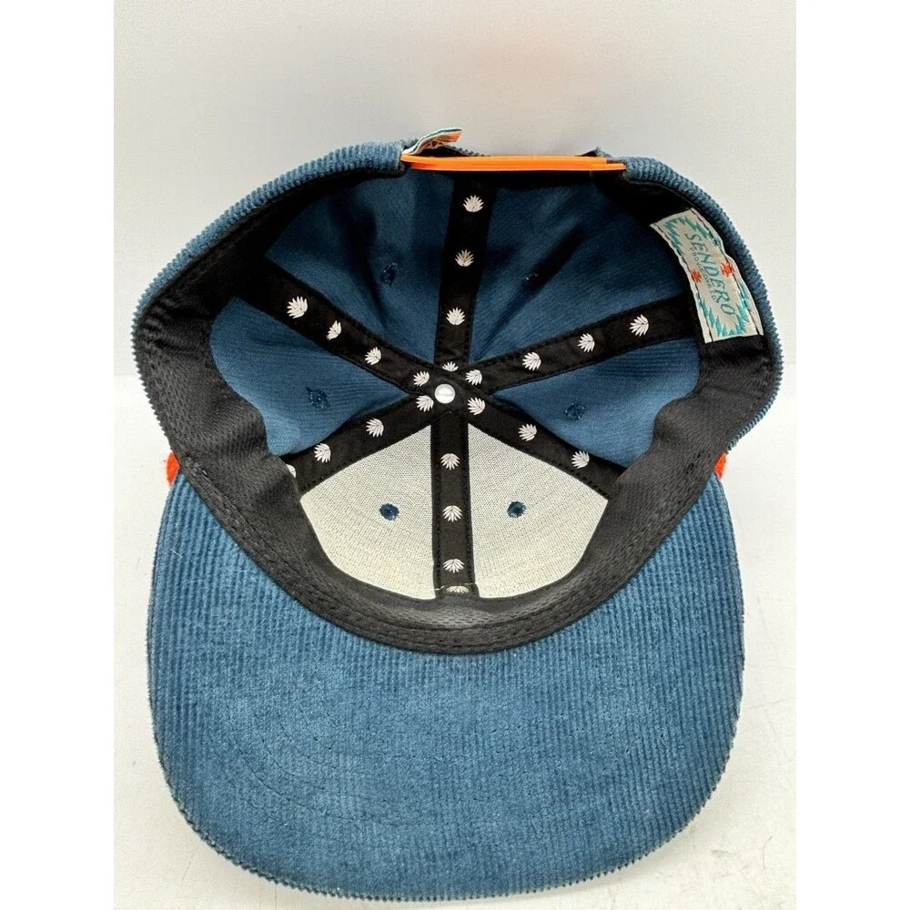 Sendero Provisions Co Hat Cap Snap Back Mens Blue Corduroy Rope Mountain Patch